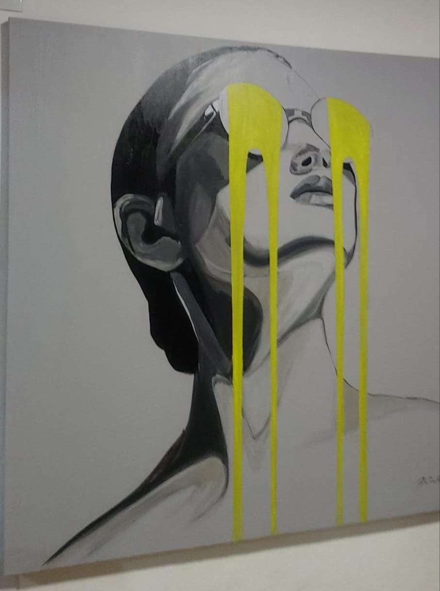 Retrato a óleo sobre tela — a tinta escorre e devolve a obra à matéria